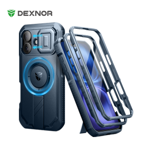 For iPhone 16 Case Kickstand Compatible with MagSafe Shockproof Bumper Cases with Slide Camera Cover  Built-in Screen Protector