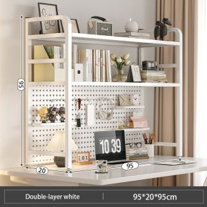 Iron table storage with perforated panel Double-layer table storage