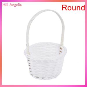 [Hill Angelia] 1Pcs Hand-woven Mini Plastic Weaving Storage Fabric Basket Rattan Tea Picnic Bag