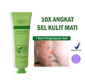 BPOM & ORI Gel Pembersih Wajah Aloe Vera Exfoliating Gel 60ml /Sel Kulit Mati Mengecilkan Pori-Pori Memperbaiki Kontrol Minyak
