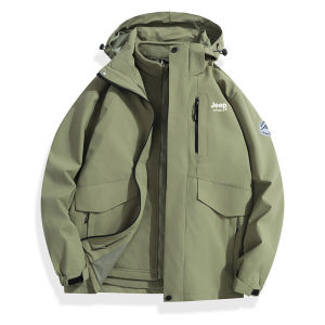 Jeep Spirit Couple mùa đông áo khoác đa chức năng chống gió và chống nước 3 trong 1 leo núi ngoài trời áo khoác cho nam ấm