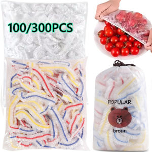 300Pcs Disposable Bowl Covers / Stretchable Plastic Wrap Food Cover / Fresh Keeping Bags