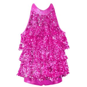 Sequins Jazz Latin Ballet Dance Costume Kids Girls Halter Tutu Ballet Leotard Dress Samba Rumba Tango Salsa Unitards Dancewear2026
