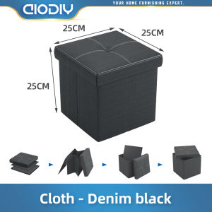 AIODIY Ottoman Storage Stool Foldable Sofa With Storage Box Leather Storage Benches Chair Box Organizer Footrest Seat Couple style