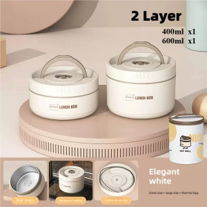 304 Stainless Steel Multi-Layer Thermal Lunch Box Microwave Portable Double Wall Covered Food Container with Insulation Thermal Bag