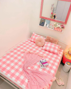 Sprei Aesthetic Set Sarung Bantal Guling Murah Terbaru Motif Emely Ukuran 180x200 160x200 120x200 90x200 Double Single
