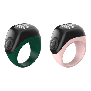 Zikr แหวนดิจิตอลเคาน์เตอร์สวดมนต์มีคุณสมบัติชาร์จได้เครื่องนับนิ้วอิเล็กทรอนิกส์สวมใส่ได้อุปกรณ์เตือน Azan