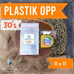 (100 LEMBAR) Plastik OPP Seal 11x11 Cm Tebal 30s Mikron / Plastik OPP 11x11 cm 30s Mic Tebal Plastik Kemasan Plastik Bening Tebal