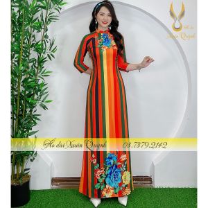 Áo Dài Truyền Thống Đa Sắc Hoa Duyên Dáng Thanh Lịch K70 - Áo Dài Xuân Quỳnh