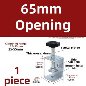 DOOUR Hình hoa mận Kẹp chữ C Xoay bằng tay Có thể điều chỉnh Kẹp giữ cố định Chất lượng cao Khoảng hở 20-130mm Kẹp vuông Phụ kiện phần cứng