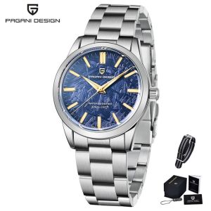 PAGANI DESIGN Original 40MM Mens Quartz Watch Japan TMI VH31 Sapphire 316L Stainless Steel 100M Waterproof Mens Watch PD-1734