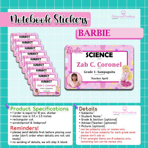Personalized Notebook Sticker | Subject Stickers | Name Stickers