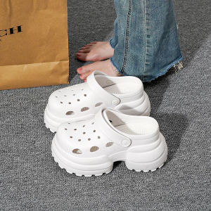 [Free Shipping] Soft Sole 11Cm WomenS Summer Fashionable High-End Thick-Soled Closed-Toe Clogs With A Comfortable And Versatile Fit