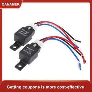 【CANAMEK 】 Car Automotive Relay 12V 24V 4 Pin 40A SPST High Load Relay for Strobe Lights Universal Replacement for Vehicle Electronics