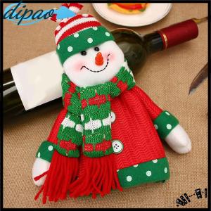 【dipao】 2026 Christmas Decorations Cartoon Knitted Big Head Doll Wine Bottle Cover Santa Claus Champagne Cover