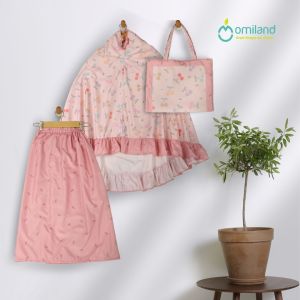 Mukena Anak (NEW) + Sajadah Anak Travelling Motif Cherry Periwingkle Saliara Allysum Omiland
