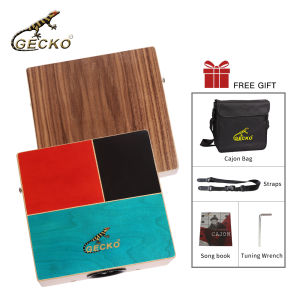 GECKO Cajon Portable Box Drum with Storage Bag Original Percussion Instrument (New Model)