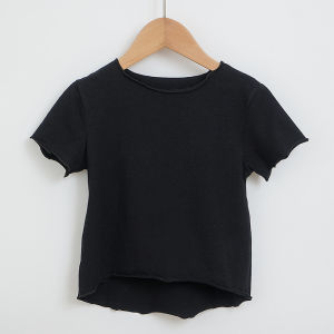 Girls Denim Suspender Skirt   Summer Korean Style Childrens Clothing Preppy Style Student Sling Dress T T-shirt Two-Piece Suit for Middle and Big Children