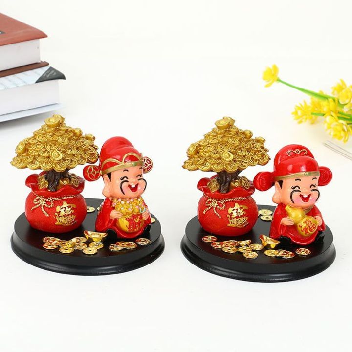 Bộ Tượng Thần Tài Và Cây Kim Tiền Phong Thủy May Mắn Tài Lộc | Lazada.vn
