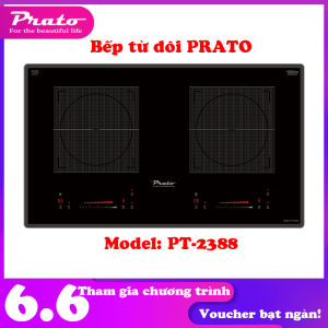 Bếp từ âm 2 vùng nấu PRATO Model PT-2388 mặt kính phủ nano chống trầy xước chịu nhiệt cao đến 1000 độ c BH 36 tháng