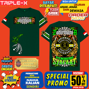 KAOS ZAHIRMANIA LENGAN PENDEK UKURAN ANAK DAN DEWASA"FREE STIKER"