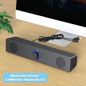 Bluetooth Wireless Soundbar Stereo Wired Speaker 3.5MM Audio Cable For Laptop/PC/TV/Gaming