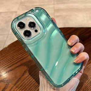 New Fashion Clear Wave Phone Case For iPhone 11 15 Pro Max 14 6 7 8 Plus 13 12 Pro Max XR X XS Max SE 2022 2020 Casing High Quality Shockproof Back Cover