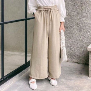 Celana Kulot Linen Highwaist Loose