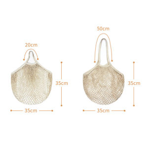 Fashion Portable Reusable Grocery Bags Fruit Vegetable Bag Washable Cotton Mesh String Storage Mesh Pocket
