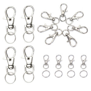 Minwen 50pcs โลหะหมุน lobster clasps คลิปตะขอกับพวงกุญแจ DIY เครื่องประดับหัตถกรรม