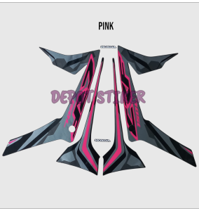 Striping Stiker polet list motor honda CRF 150L 2019 Full Hitam Pink body standar berkualitas