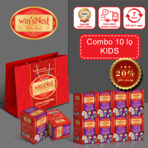 TÚI 10 Lọ lẻ  (20%) Yến sào  winsNest Kids tổ yến chưng  dành cho trẻ em (70 ml/ lọ)