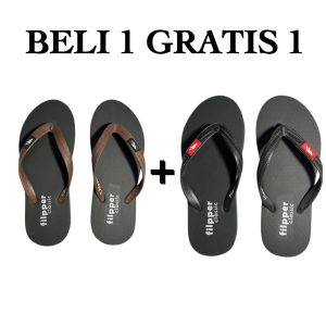 Filpper Sandal Sendal Jepit Japit Pria Cowok Laki Laki Cewek Wanita Casual Beli 1 Gratis 1