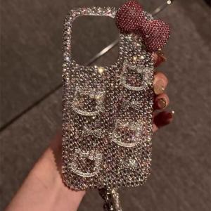 Christmas Gift Halloween Sanrio Set with Diamonds Iphone 15Promax 16Promax Phone Case Kawaii Hello Kitty Anime Fashion Fall Prevention Mobile Phone Case