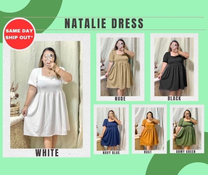 Plus Size XL-3XL Natalie Square Neck Dress Plus Size Extra Large 3 XL Plain  Dresses