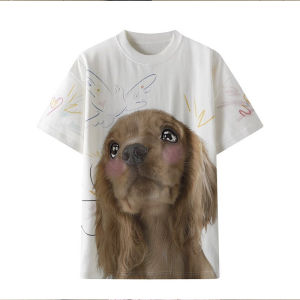 เสื้อยืดคอกลมพิมพ์ลายน่าสนใจ หลวมๆ สบายๆ เทรนด์แฟชั่น เสื้อแขนสั้นแบบยูนิเซ็กซ์