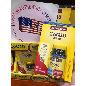 [ ĐỦ BILL STORE + AIR] Viên Uống Bổ Tim Mạch ngừa Đột Quỵ CoQ10 200mg Nature Made hộp 140 viên _ Live mua hàng tại Mỹ