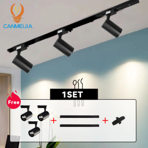 CANMEIJIA Led Track Light 3pcs/4pcs Set Ceiling Spot Lamps COB Track Lamp Spotlight for Home Living Room Bedroom Clothes Store Rail Lighting 3 Colors