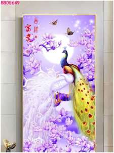 Himalaya Paintings peacock design 35cmx50cm frameless waterproof sintraboard decorative wall