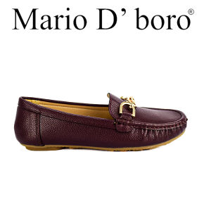 Mario D Boro Elegant Leather Loafers for Women LX 25510 Dark Brown/Gray
