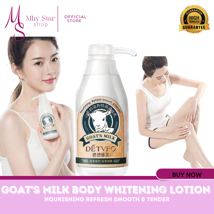 100 EFFECTIVE DETVFO Goat Milk Body Whitening Lotion Removes Dry Scaly