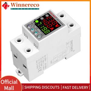 【winnereco】220V 40/63A Adjust Voltage Relay Din Rail Wattmeter KWh Power Consumption Current Protection Limit Energy Meter