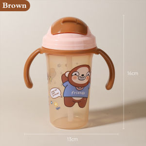 LAKOE Botol Minum Sedotan Anak Bayi Straw Training Mug 300ML Anti Tumpah