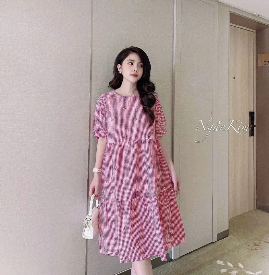 Đầm bầu công sở bigsize tay phồng ⚡Thời trang bigsize - thời trang bầu⚡ đầm bầu  váy bầu đẹp - Tổng kho váy bầu | Shopee Việt Nam