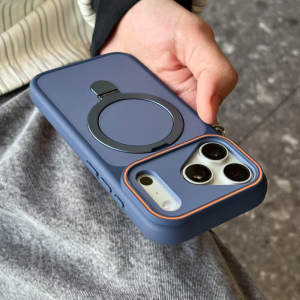 Matte Kickstand Holder Magnetic Phone Case For iPhone 17 Air 16 14 15 Plus 13 12 17 Pro Max Shockproof Bumper For Magsafe Cover