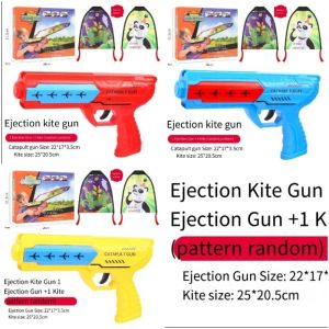 Children Catapult Kite Outdoor Sport Flying Gliding Kites Launch Gun Toys Parents Kids Interaction Cartoon Birthday Gift