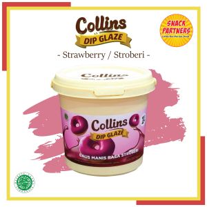 COLLINS DIP GLAZE Repack 200 gr - Topping Selai Donat / Kue Aneka Rasa - Chocolate Coklat / Strawberry Stroberi / Milk Susu / Green Tea Teh Hijau / Tiramisu / Taro Talas / Cappucino Kapucino / Cheese Keju