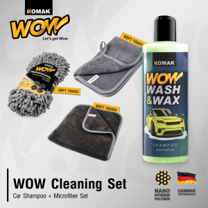 Car Wash Set Komak Wow! Wash & Wax 500ml With Car Wash Tools - Car Wash Shampoo - UV Protect