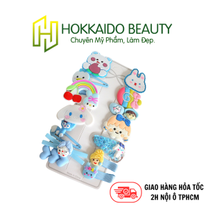 Hokkaido - Set 12 kẹp tóc hình cáo xanh biển hoạt hình dễ thương