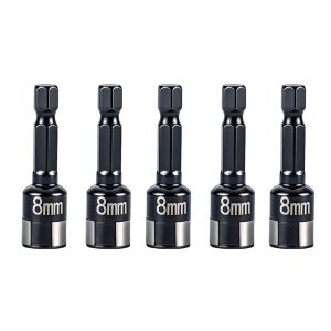CHUN053634 1/5Pcs Chrome Vanadium Steel Nut Driver Bit Non-ic Steel Ball Retainer Hex Socket Bit Screw Installation Power Drill Tools Hardware Accessories